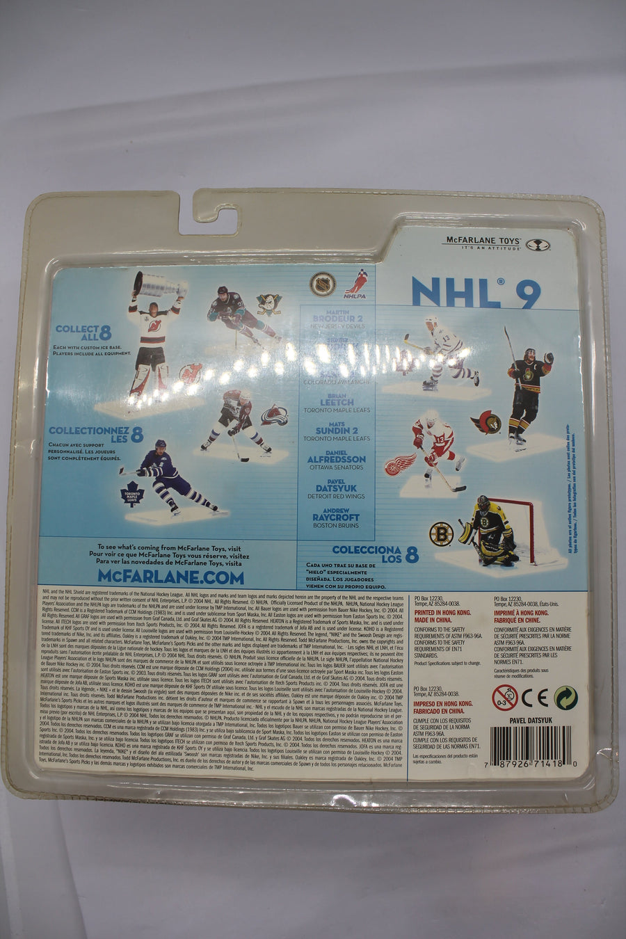 Pavel Datsyuk McFarlane NHL Hockey Series 9 - Detroit Red Wings - Yellowed Clamshell