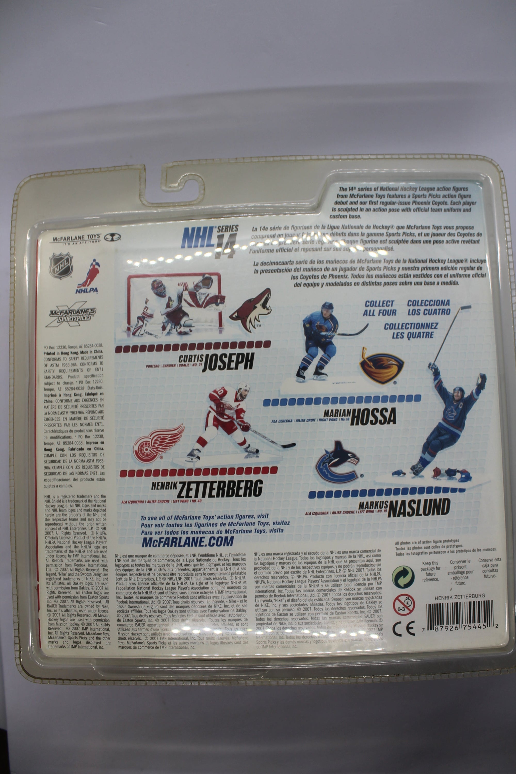 Henrik Zetterberg McFarlane NHL Hockey Series 14 - Detroit Red Wings - Yellowed Clamshell