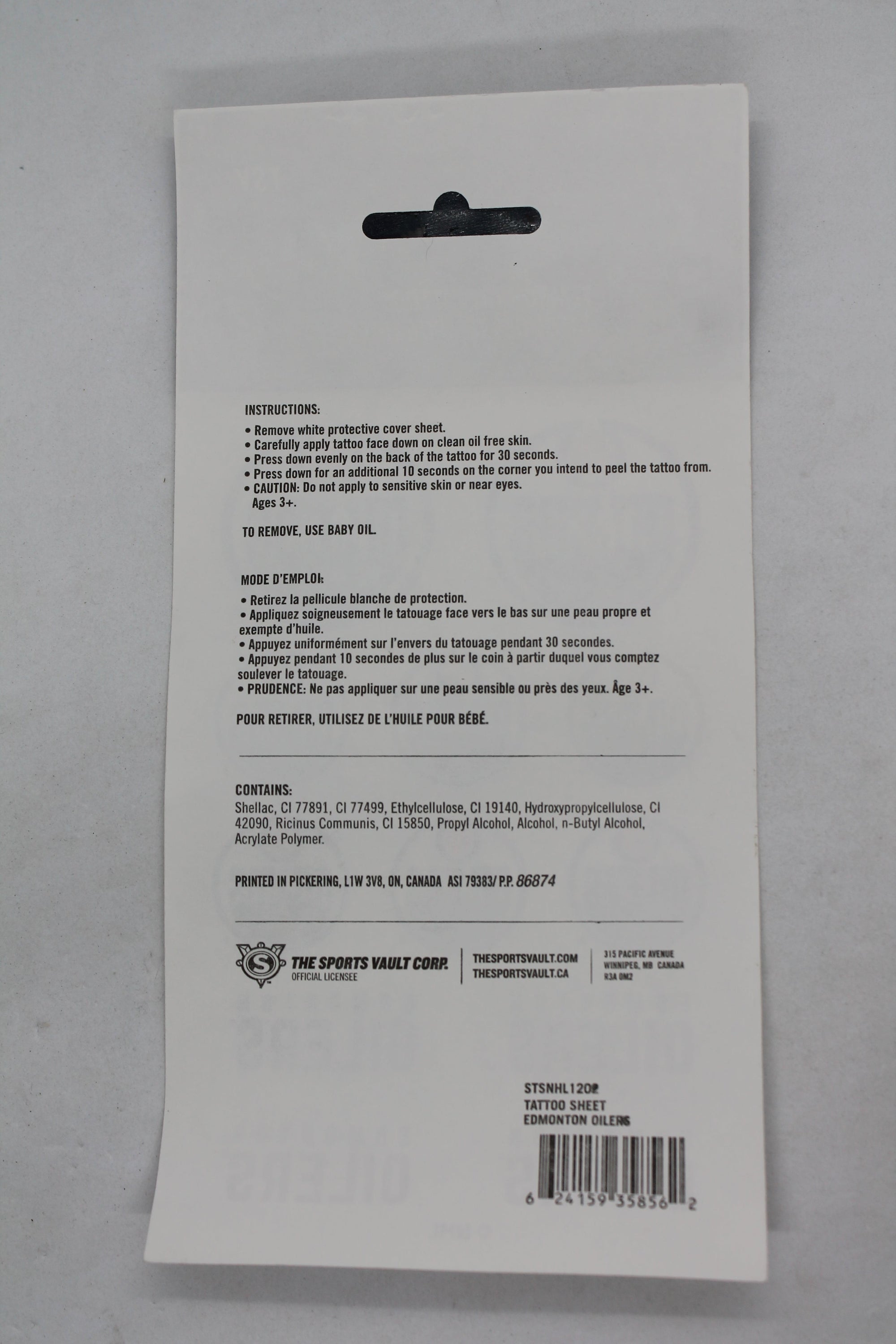 NHL Edmonton Oilers Temporary Tattoos