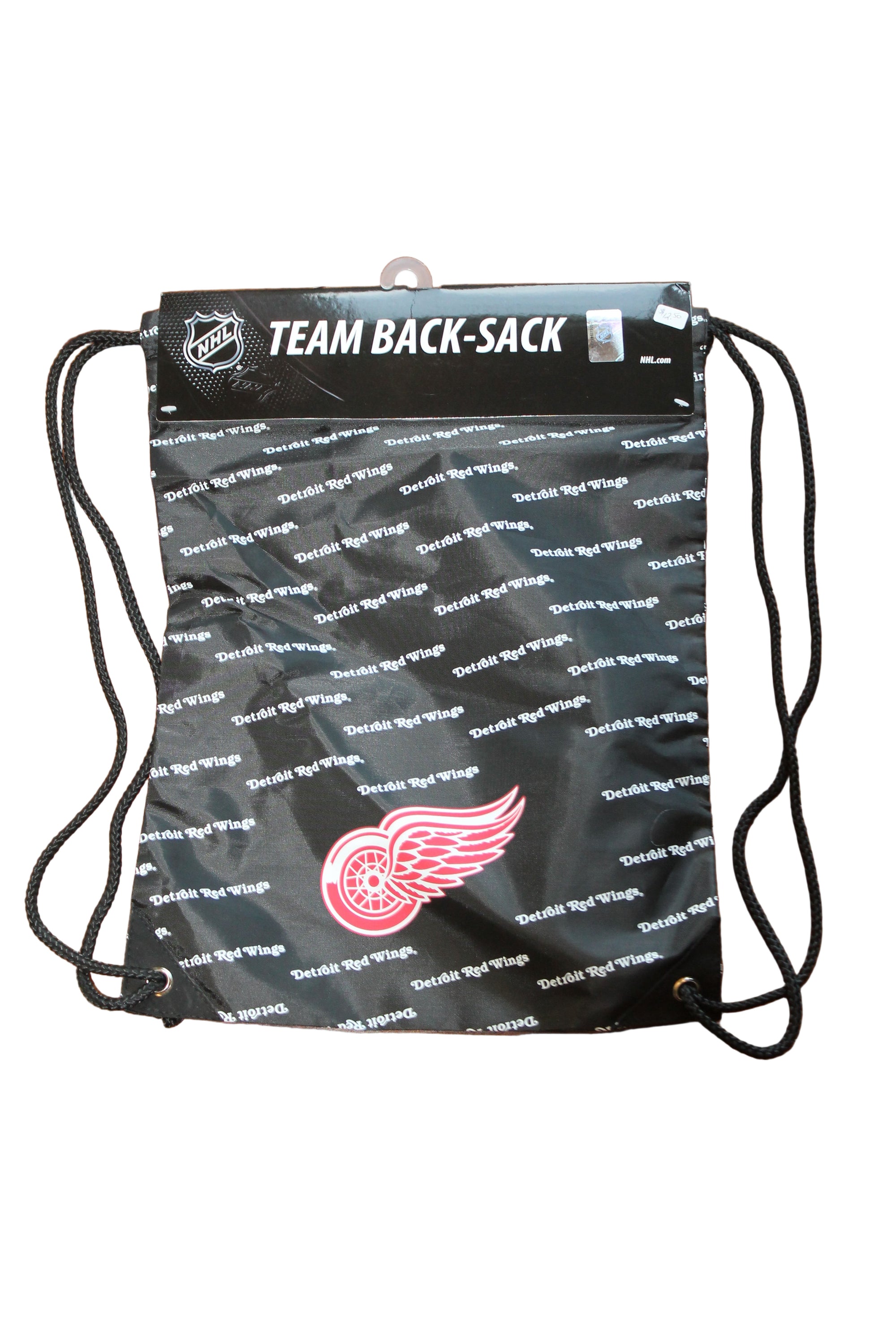 NHL Detroit Red Wings Drawstring Backpack - Black, White & Red