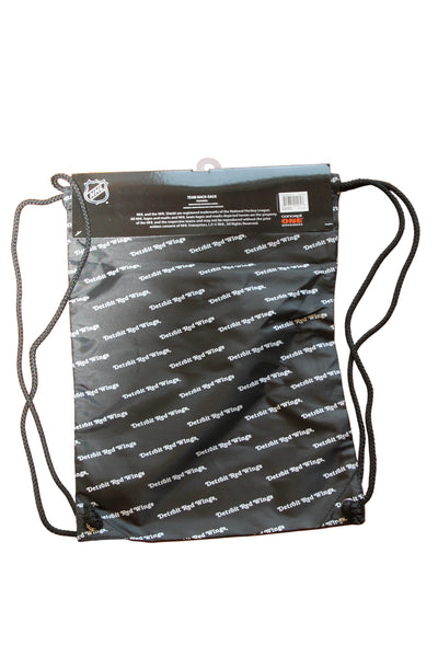 NHL Detroit Red Wings Drawstring Backpack - Black, White & Red