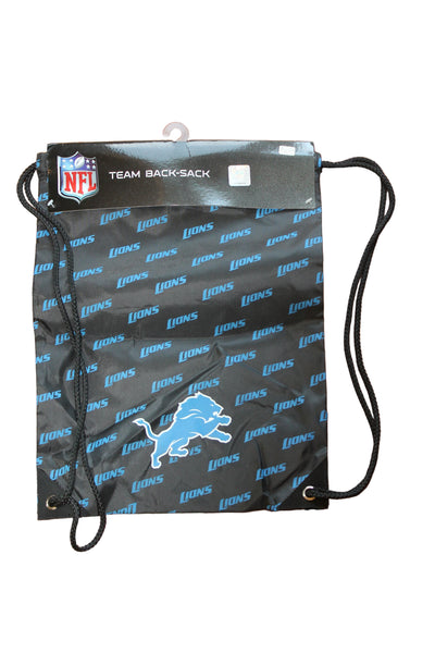 NFL Detroit Lions Drawstring Backpack - Black, White & Blue