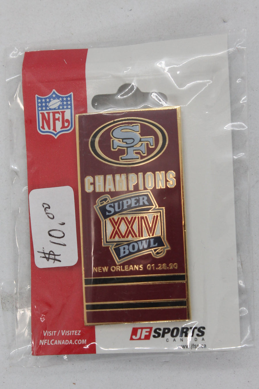 NFL San Francisco 49ers Super Bowl XXIV Champions Pin - New Orleans 1990