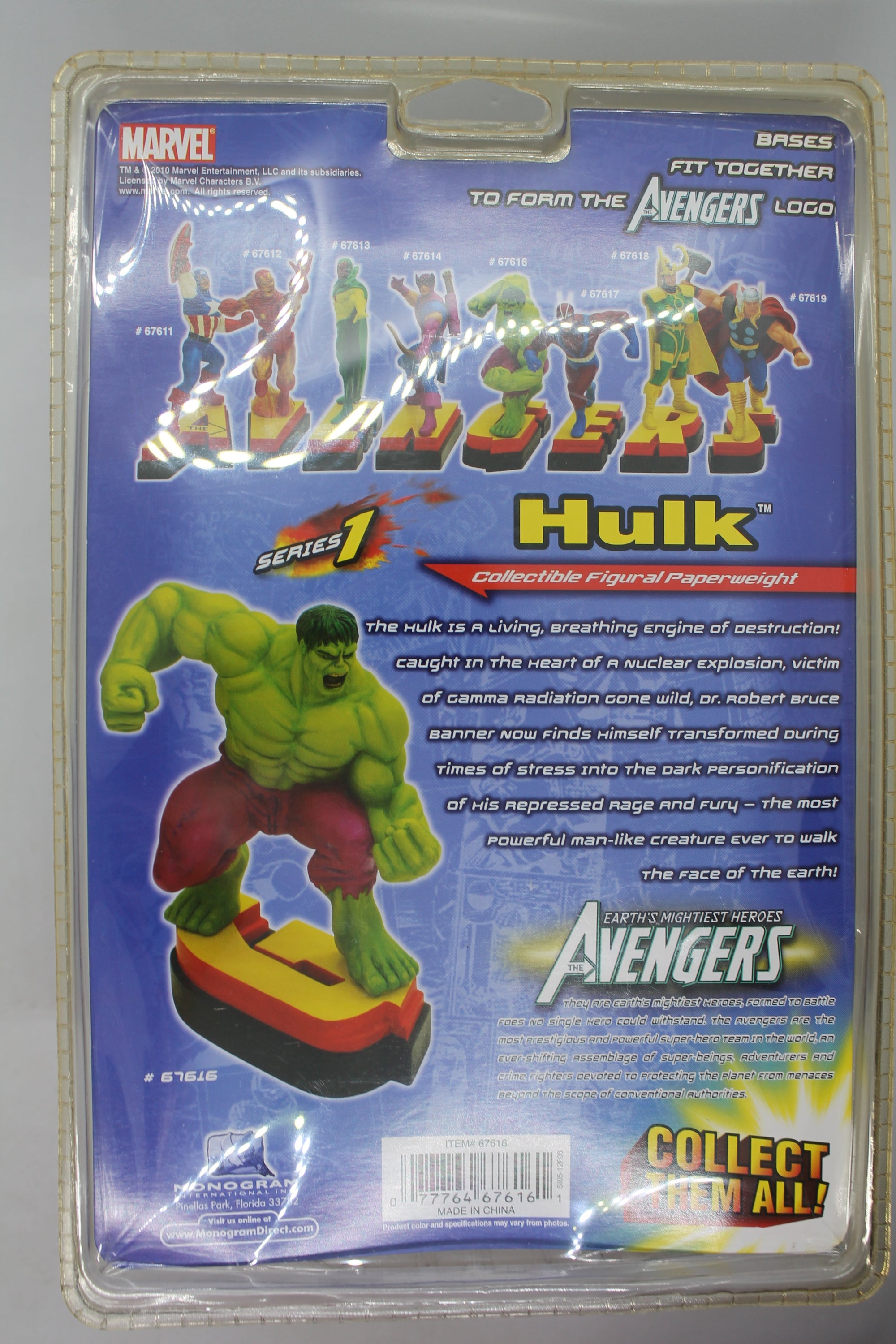 MARVEL UNIVERSE AVENGERS HULK RESIN PAPERWEIGHT FIGURAL STATUE FIGURE SERIES 1