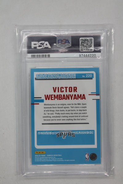 Victor Wembanyama 2023-24 Panini Donruss Rated Rookie Rookie Card PSA MINT 9