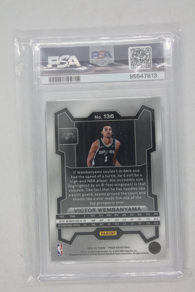 Victor Wembanyama 2023-24 Panini Prizm Rookies Rookie Card PSA MINT 9