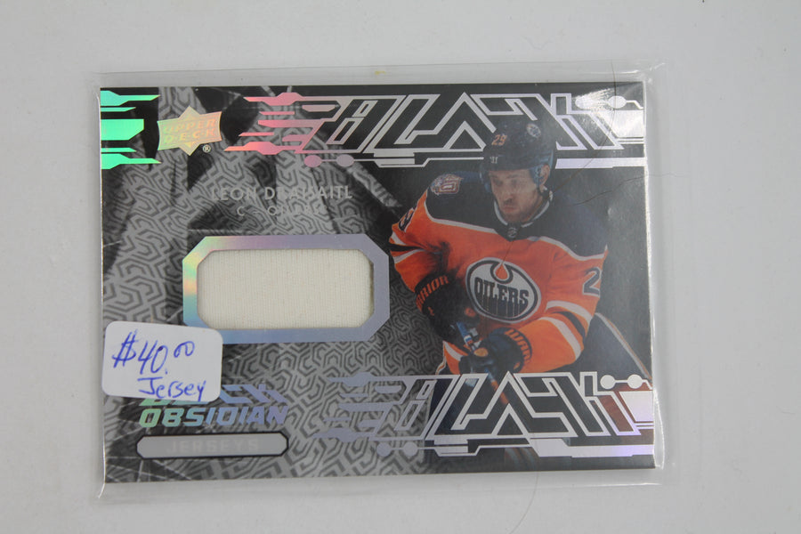 2019-20 SPX UD Black Obsidian Leon Draisaitl Jersey Card #OJ-LD