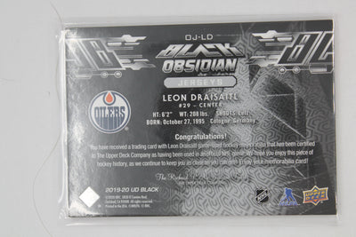 2019-20 SPX UD Black Obsidian Leon Draisaitl Jersey Card #OJ-LD