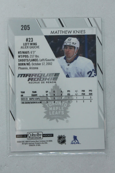 Matthew Knies 2023-24 O-Pee-Chee Platinum Marquee Rookies Rookie Card