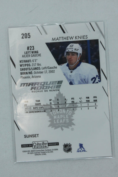 Matthew Knies 2023-24 O-Pee-Chee Platinum Sunset Marquee Rookies Rookie Card