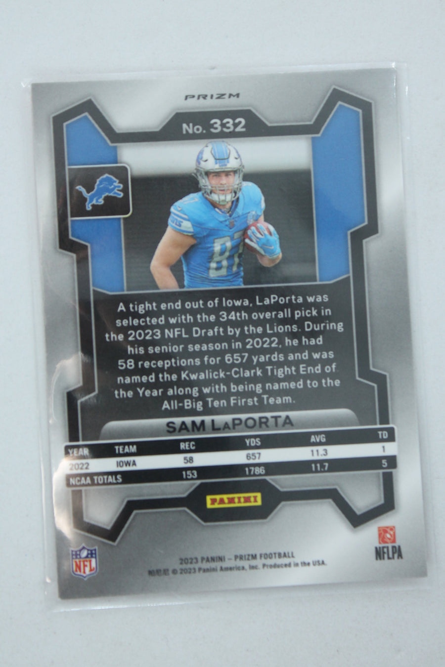 Sam LaPorta 2023 Panini Prizm Disco Prizm - Rookies - Rookie Card