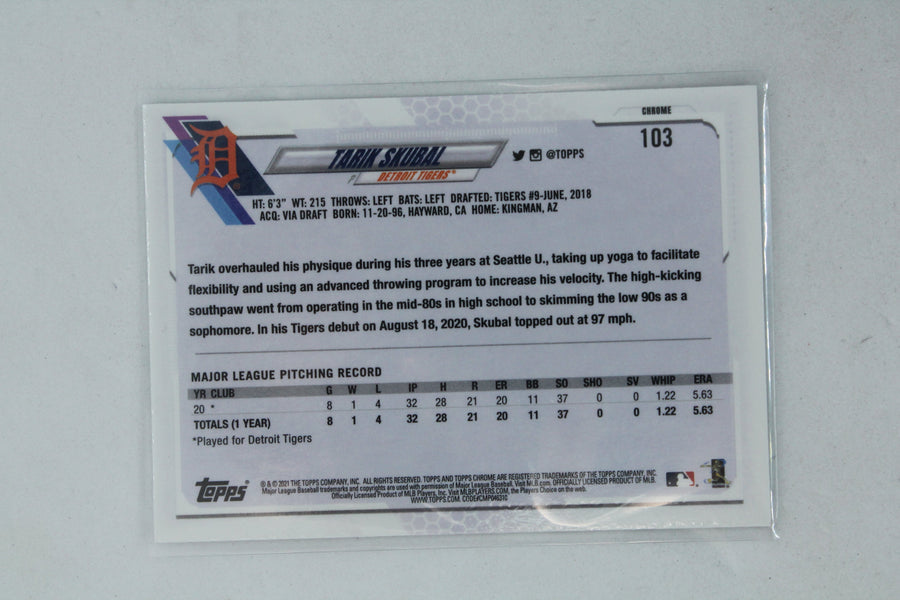 Tarik Skubal 2021 Topps Chrome Rookie Card