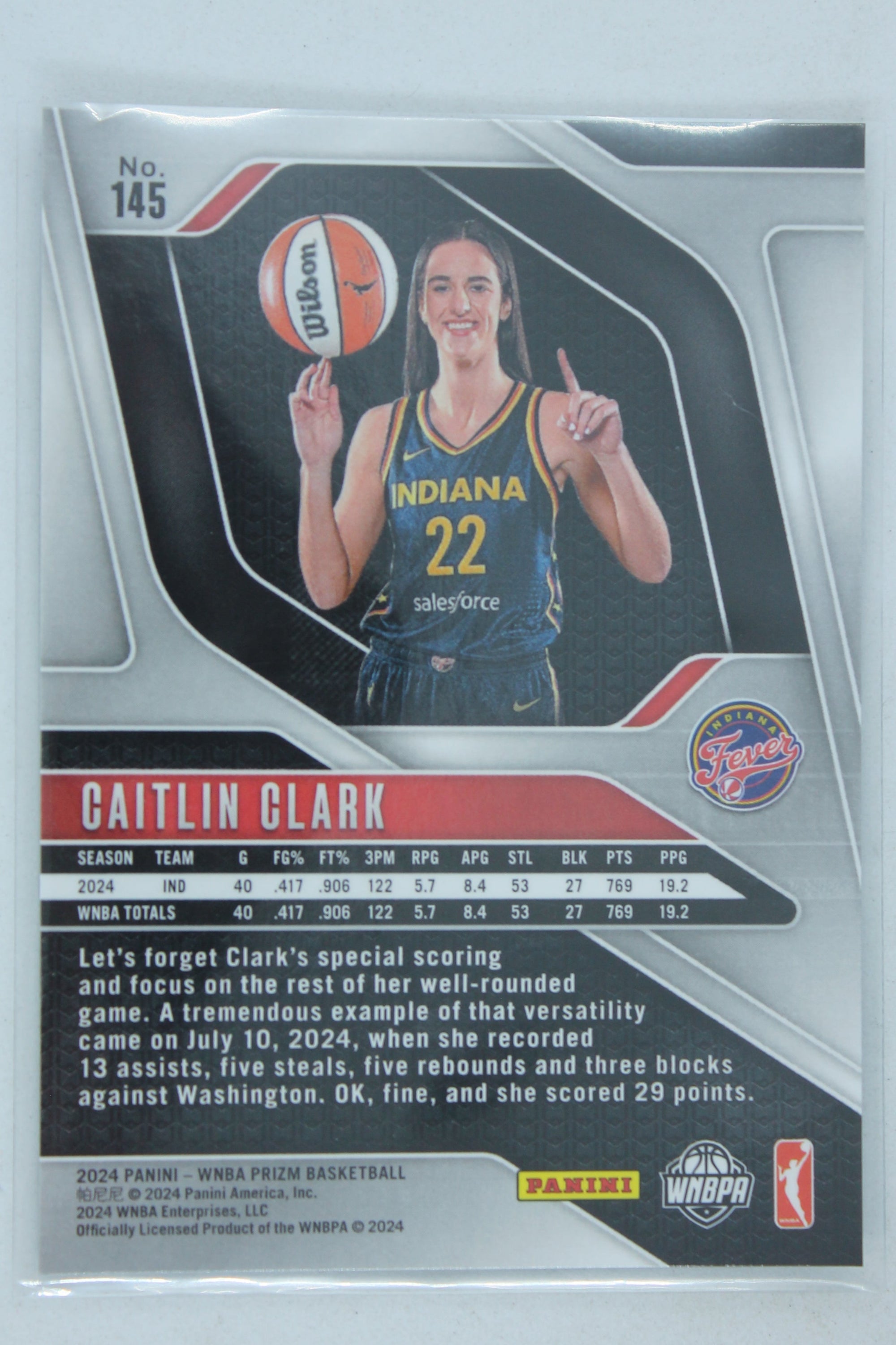 Caitlin Clark 2024 Panini Prizm WNBA Rookie Card