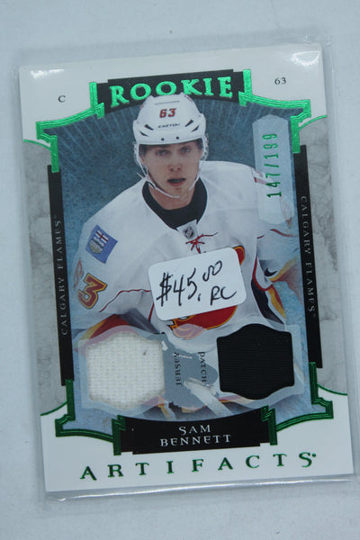 Sam Bennett 2015-16 Upper Artifacts - Emerald Jersey/Patch Rookie Card #147/199