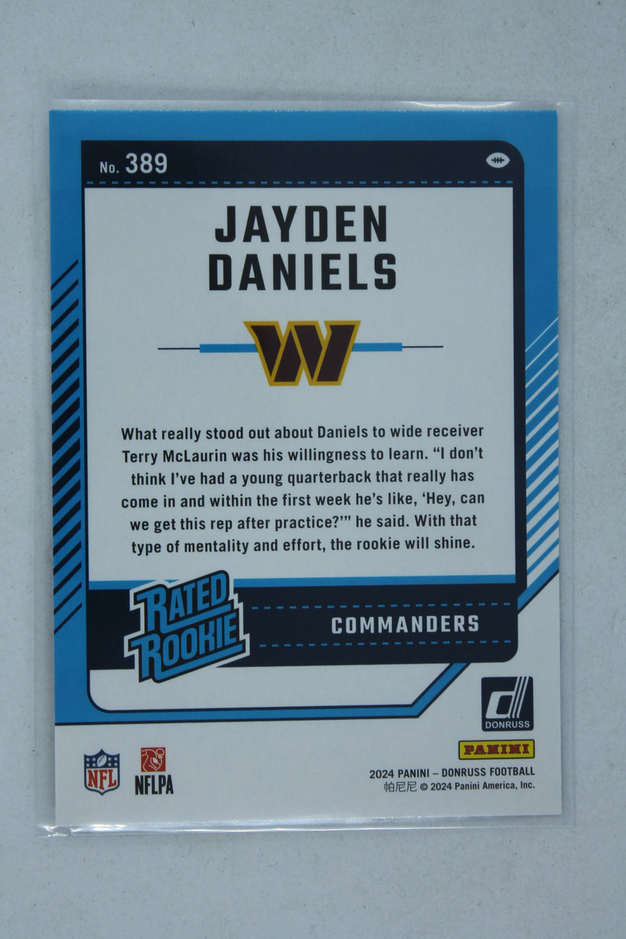 Jayden Daniels 2024 Panini Donruss - Rated Rookie Rookie Card