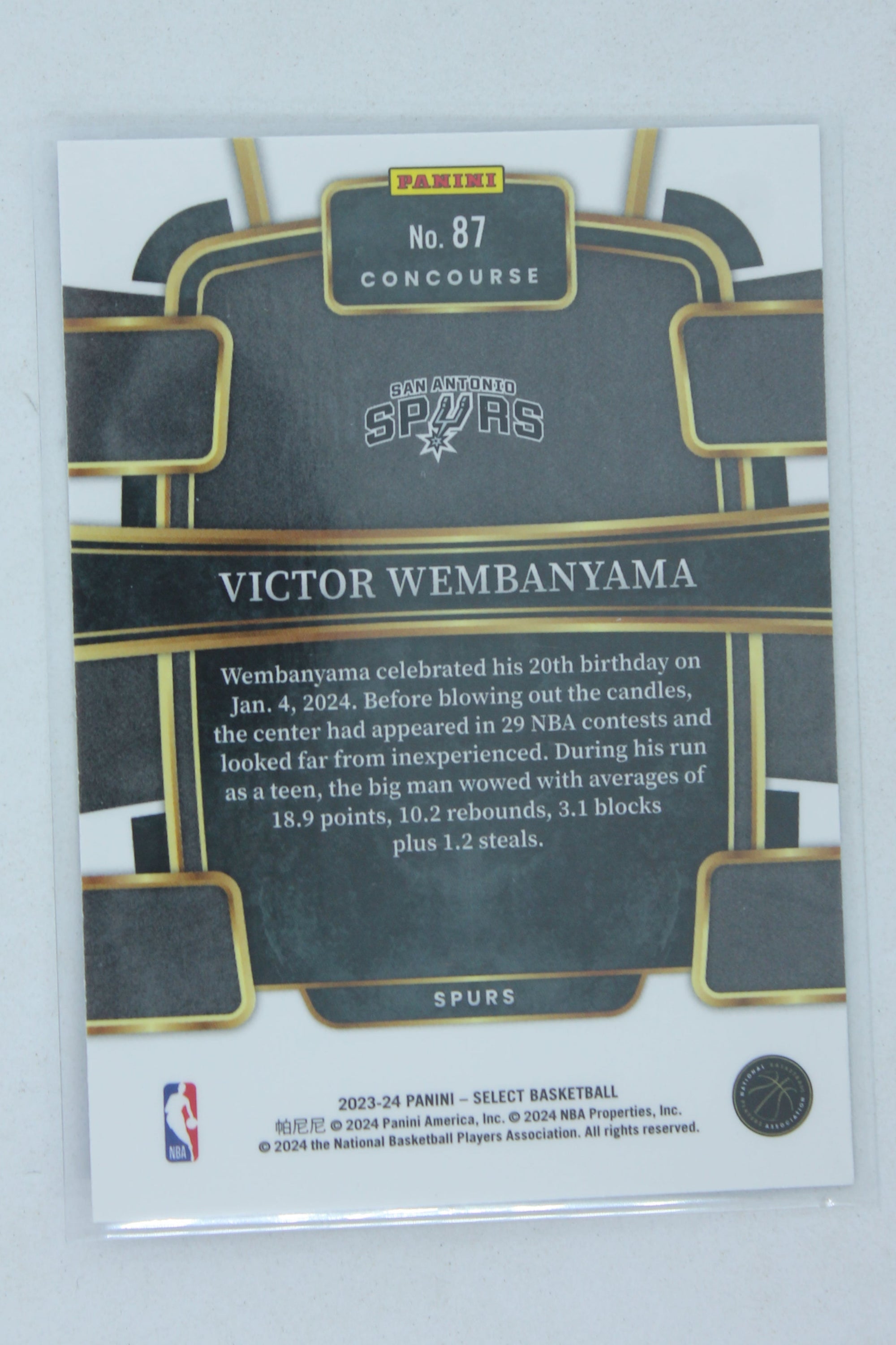 Victor Wembanyama 2023-24 Panini Select Blue Concourse Rookie Card