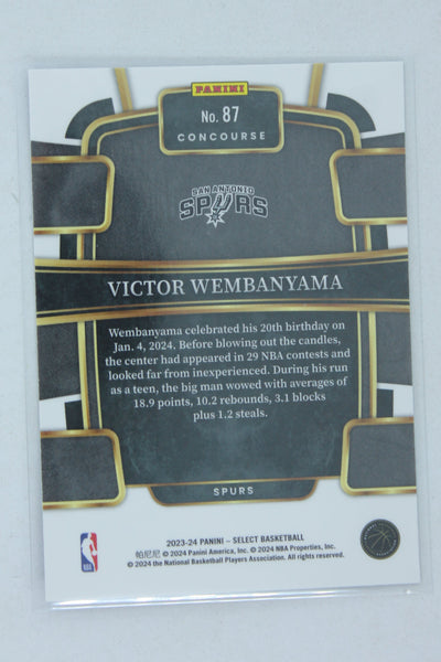 Victor Wembanyama 2023-24 Panini Select Blue Concourse Rookie Card