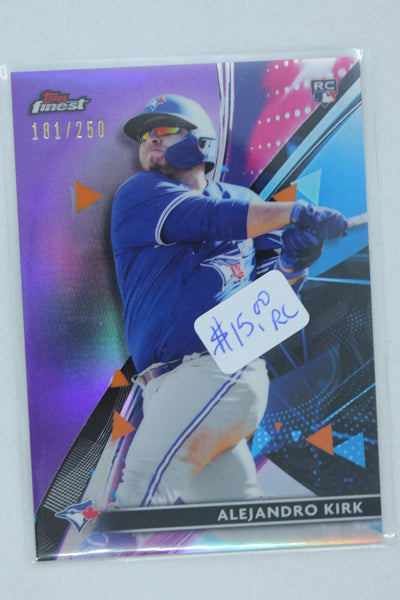 Alejandro Kirk 2021 Topps Finest Purple Refractor Rookie Card #131/250