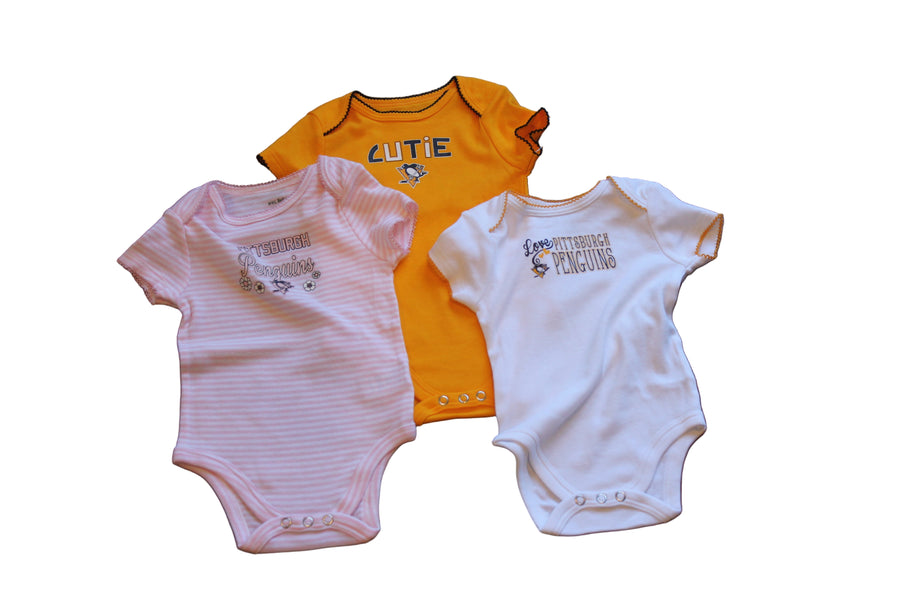 NHL Pittsburgh Penguins 3 piece Newborn Onesie Set