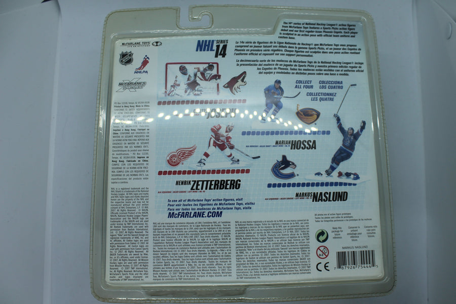 Markus Naslund McFarlane NHL Series 14 Vancouver Canucks Figure - Yellowed Clamshell
