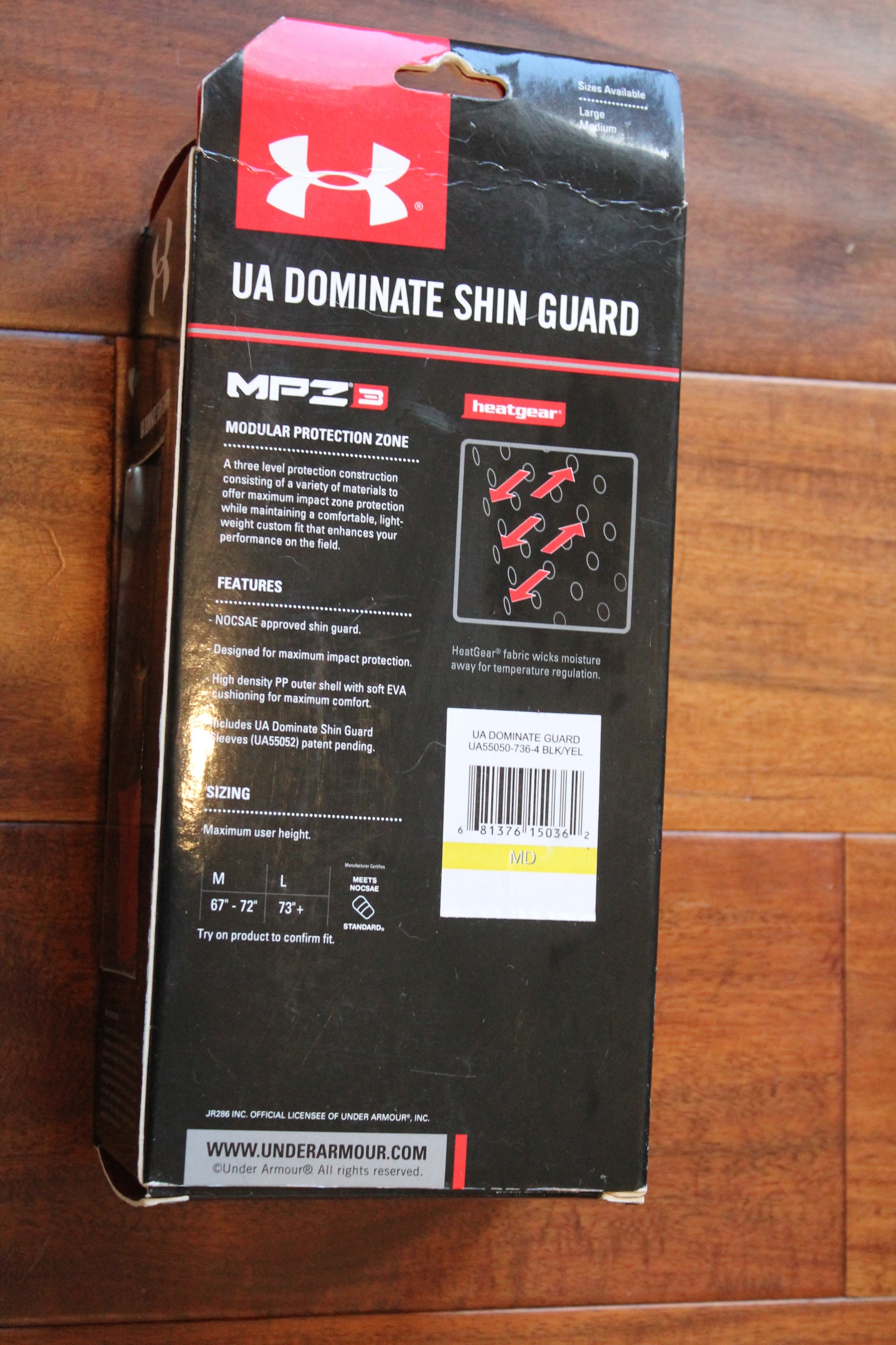 Under Armour Dominate Shin Guards - Adult Medium - Yellow/Black