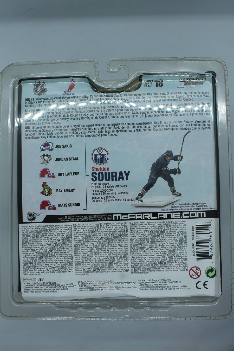 Sheldon Souray McFarlane 2008 Series 18 - Edmonton Oilers - Yellowing Clamshell
