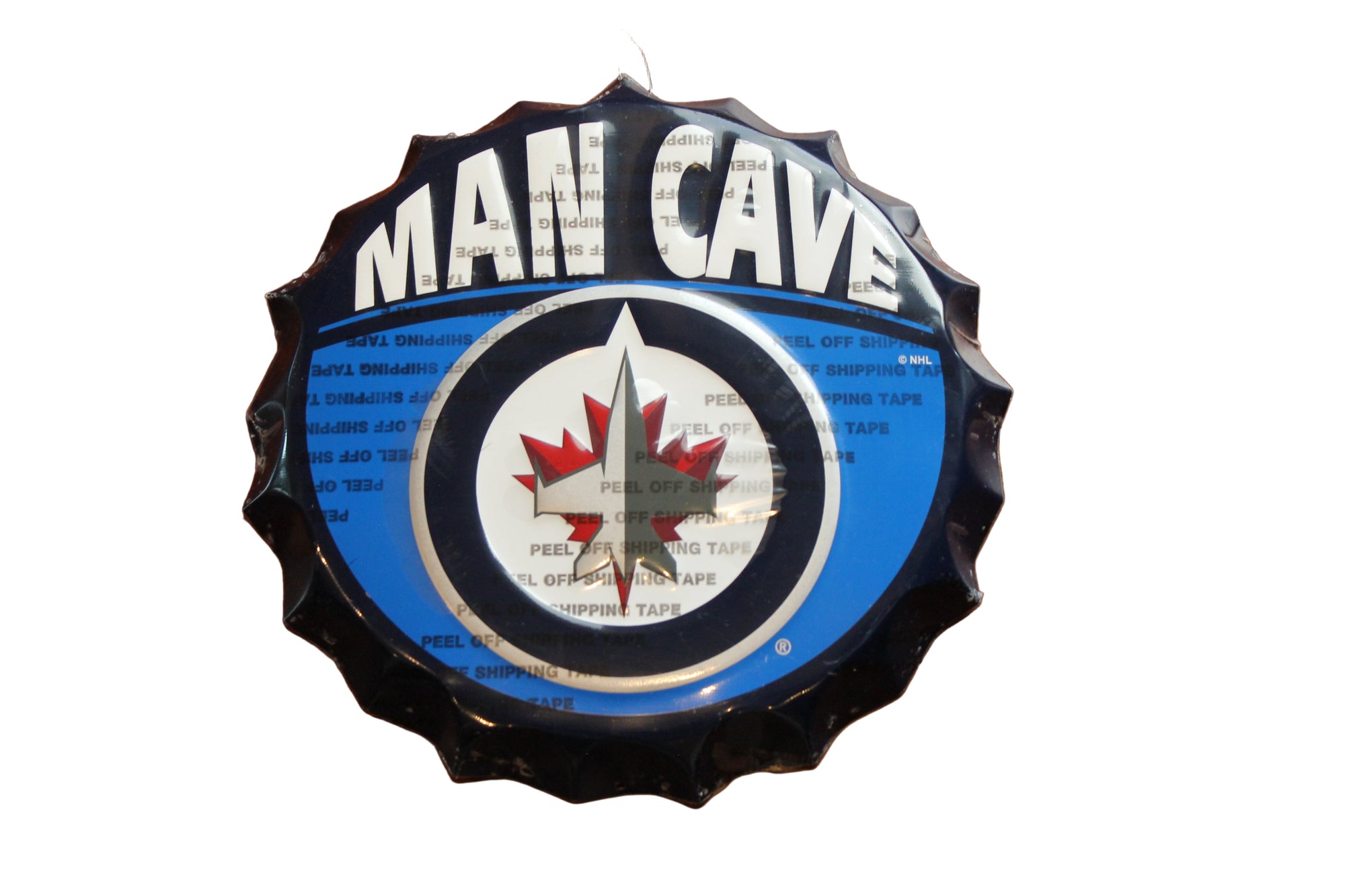 NHL Winnipeg Jets Bottle Cap "Man Cave" Wall Logo Sign (16")