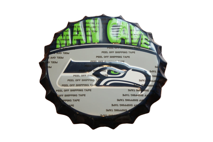 NFL Seattle Seahawks Bottle Cap "Man Cave" Wall Logo Sign (16")