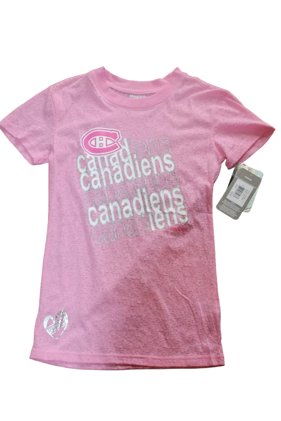 NHL Montreal Canadiens Youth Girl's Reebok Tee - Pink