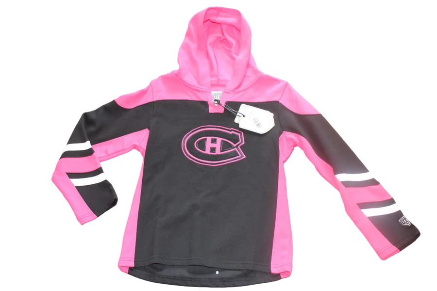 NHL Montreal Canadiens Youth Old Time Hockey Girl's Fleece Hoodie - Large
