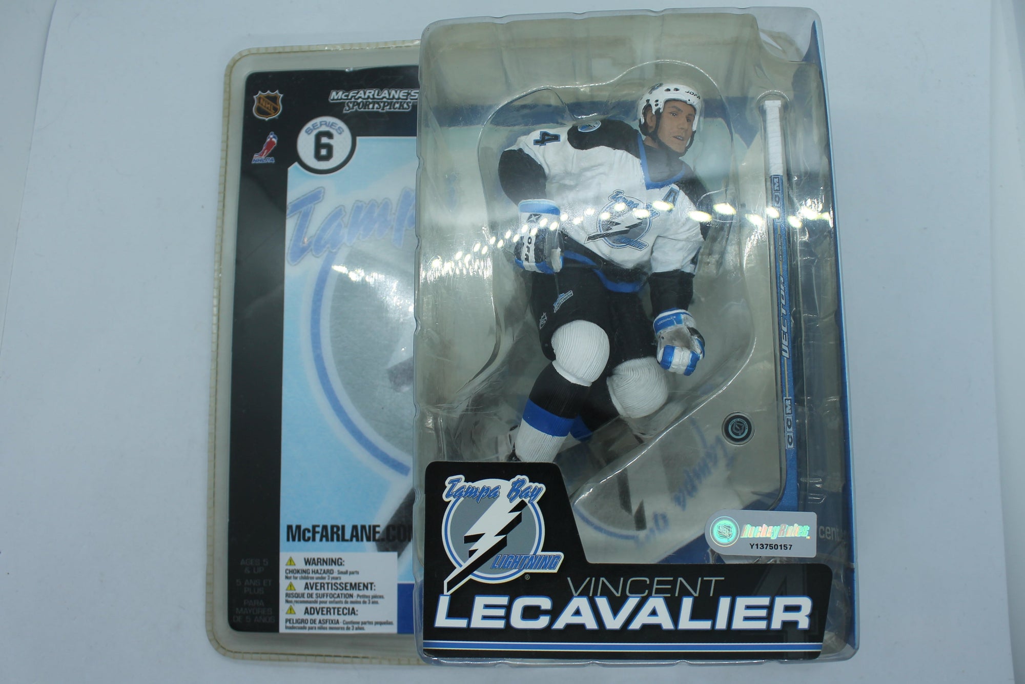 McFarlane Vincent Lecavalier 6" Action Figure 2003 - Tampa Bay Lightning - Yellowed Clamshell