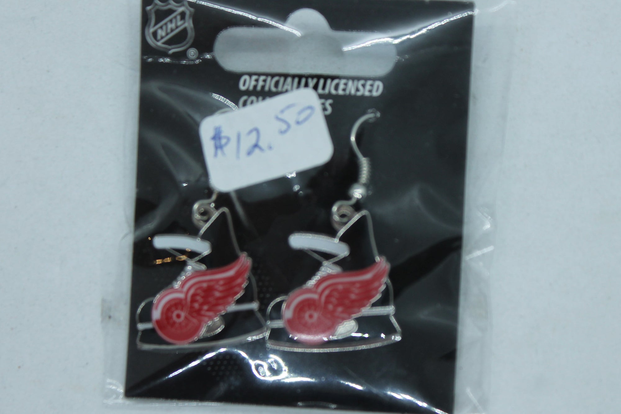 NHL Detroit Red Wings Skate Dangle Earrings