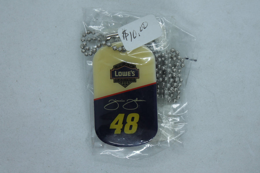 NASCAR Jimmie Johnson #48 Dog Tag Necklace - Yellowing (Sale)