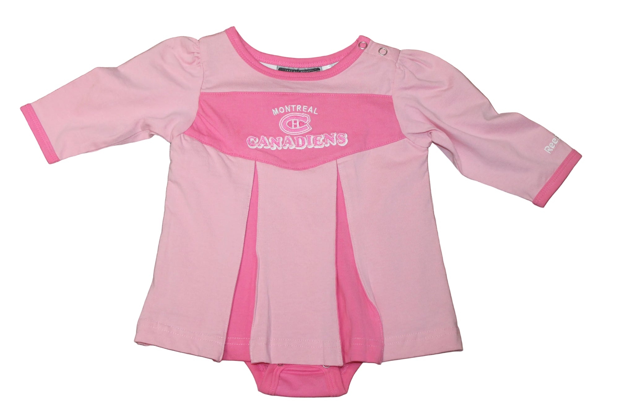 NHL Montreal Canadiens Reebok Infant Girl's Pink Dress Bodysuit/Onesie