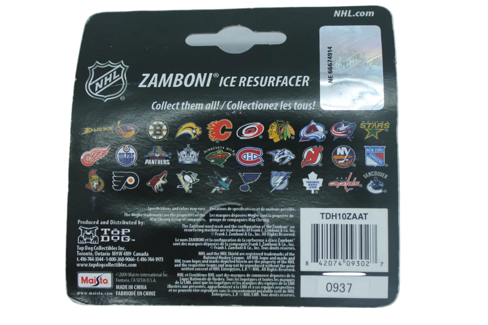 NHL Atlanta Thrashers 1:64 Zamboni -Top Dog