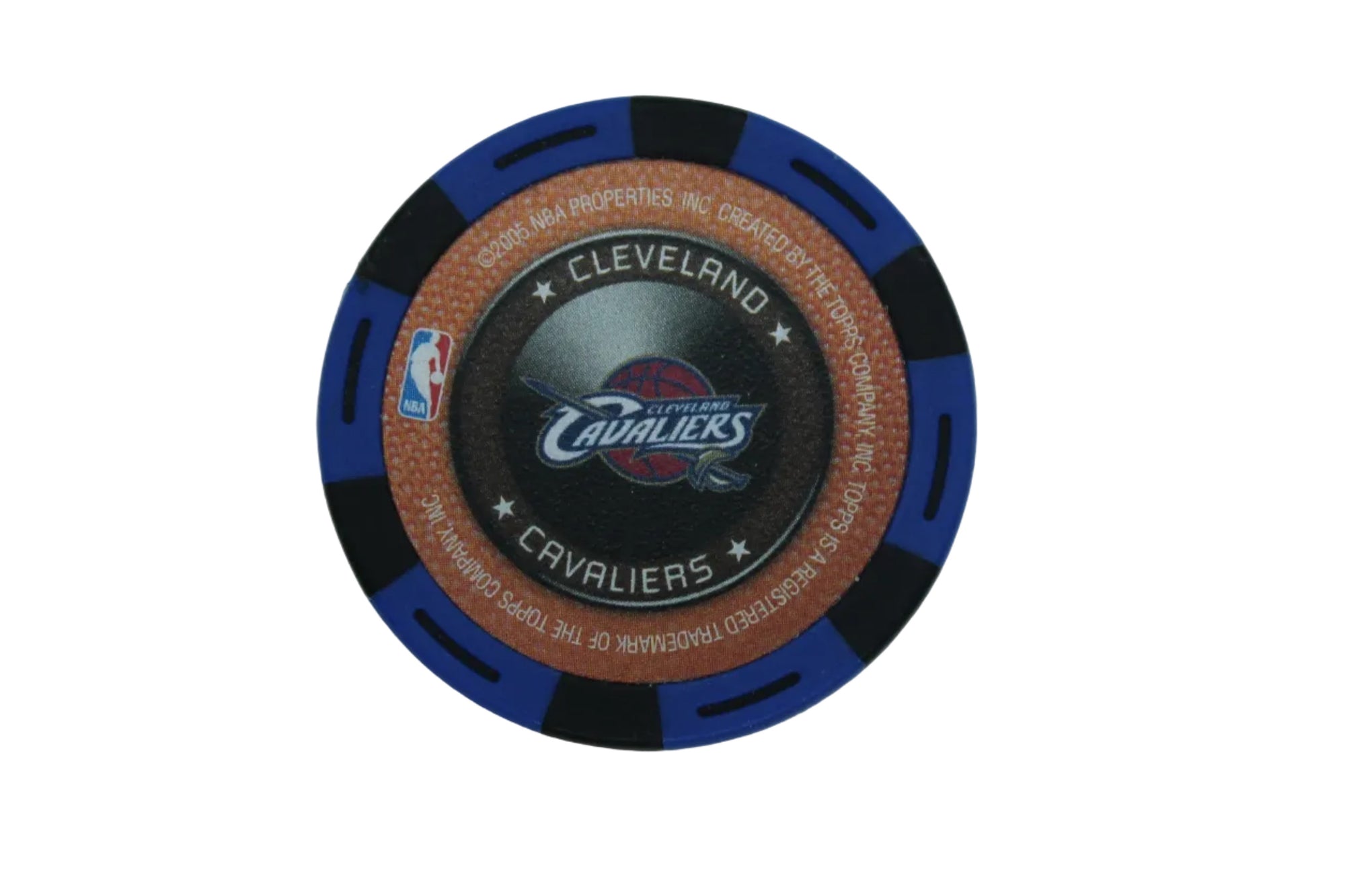 NBA 2005-06 Lebron James NBA Topps Poker Chip Blue/Black Cavaliers Rare