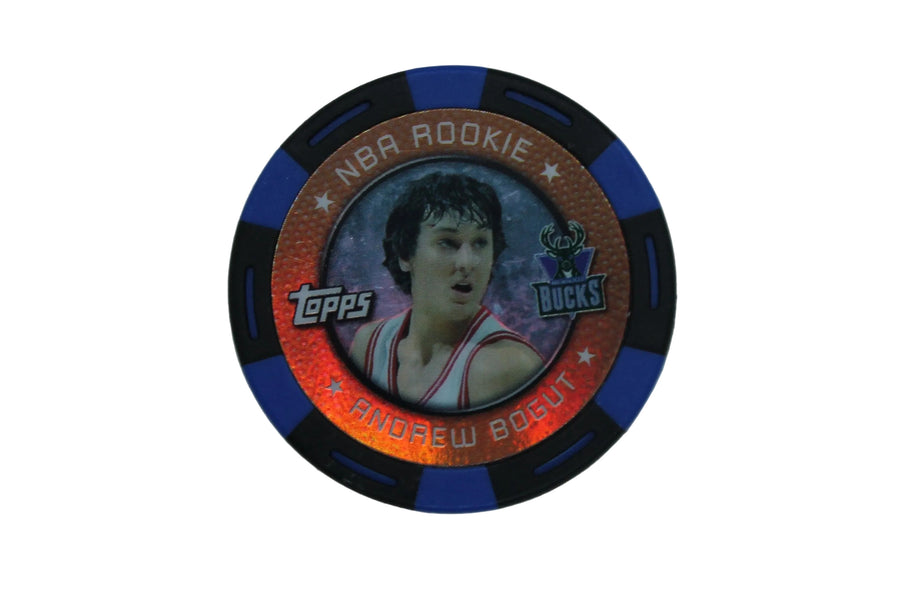 NBA 2005-06 Andrew Bogut NBA Topps Rookie Poker Chip Blue/Black - Rare #090/299