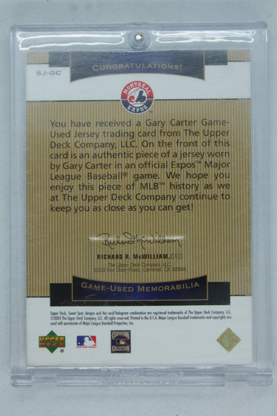 Gary Carter 2003 Upper Deck Sweet Spot Classic Game Used Memorabilia #SJ-GC