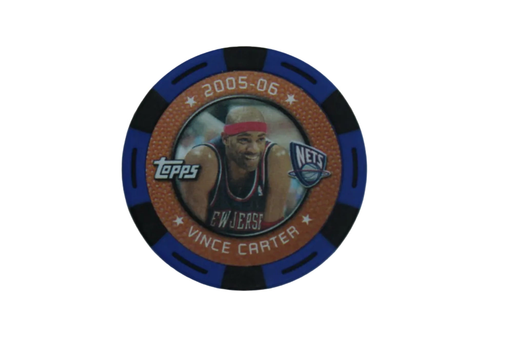 NBA 2005-06 Vince Carter NBA Topps Poker Chip Blue/Black - Nets