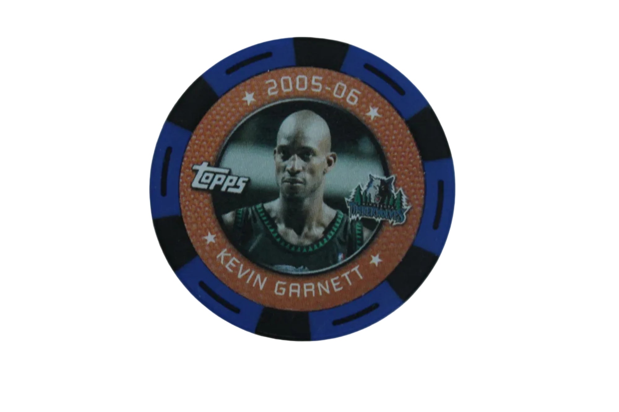 NBA 2005-06 Kevin Garnett NBA Topps Poker Chip Blue/Black - Timberwolves