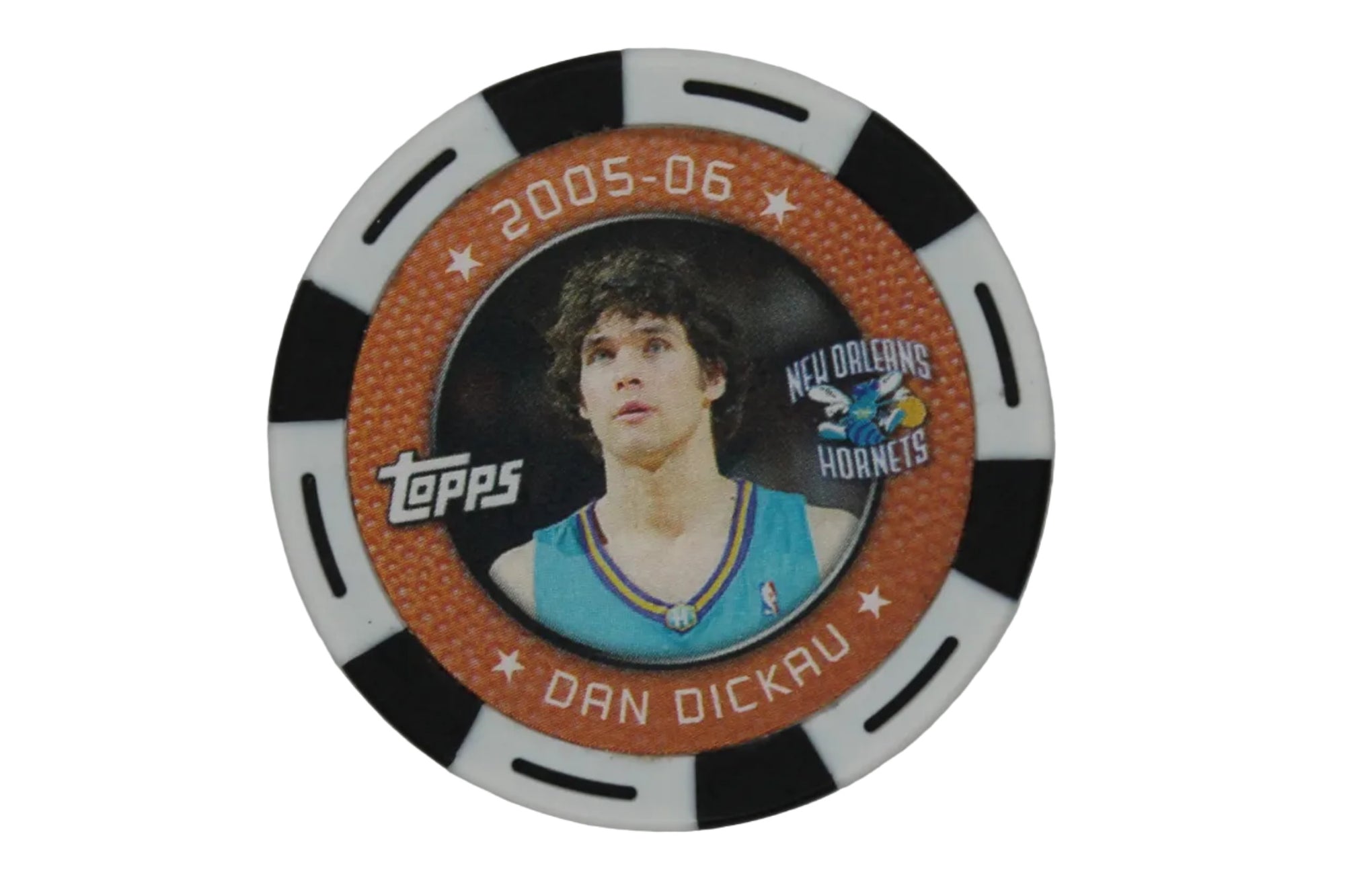 NBA 2005-06 Dan Dickau NBA Topps Poker Chip White/Black - Hornets