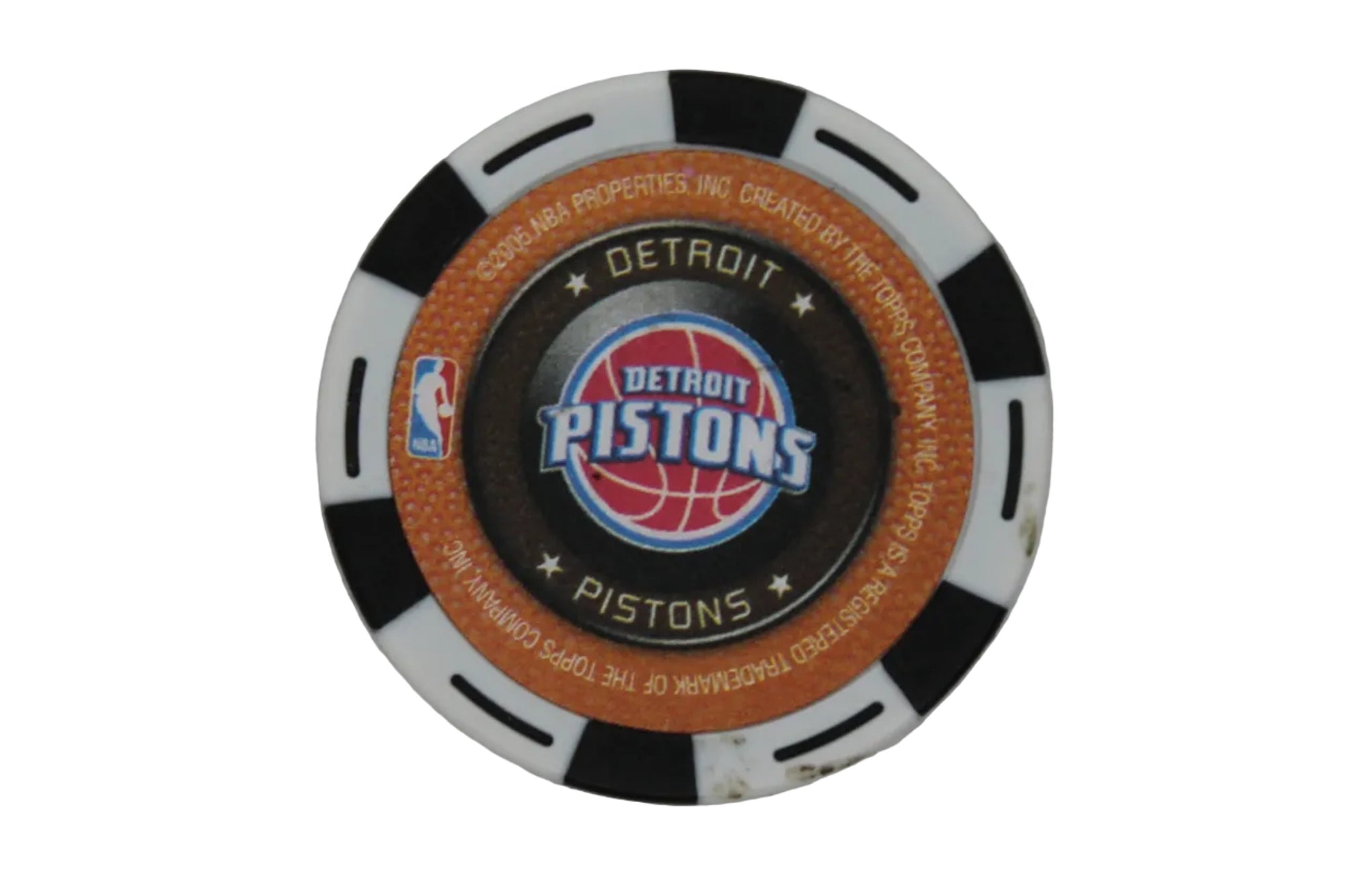NBA 2005-06 Rasheed Wallace NBA Topps Poker Chip White/Black - Pistons