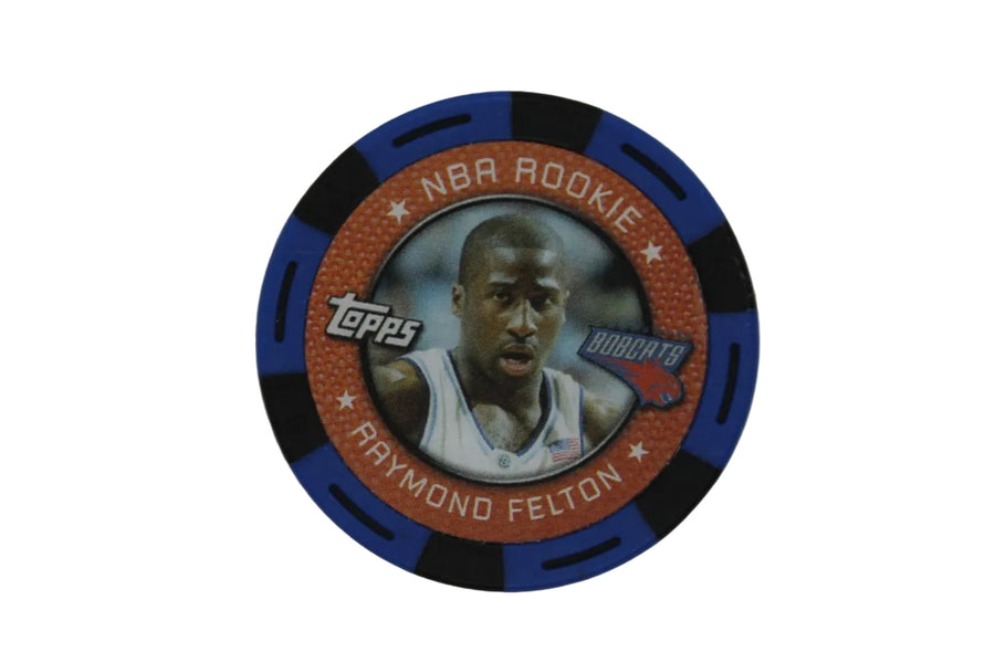 NBA 2005-06 Raymond Felton NBA Topps Rookie Poker Chip Blue/Black - Bobcats