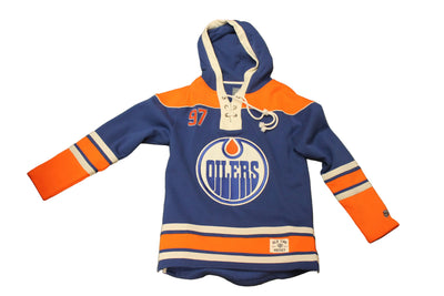 NHL Connor McDavid Edmonton Oilers Men's Old Time Hockey Lacer Hoodie