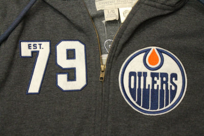 NHL Edmonton Oilers Men's Bagwell Fleece Old Time Hockey Zip-Up Hoodie
