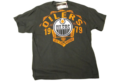 NHL Edmonton Oilers Men's Old Time Hockey Black Tee - Medium