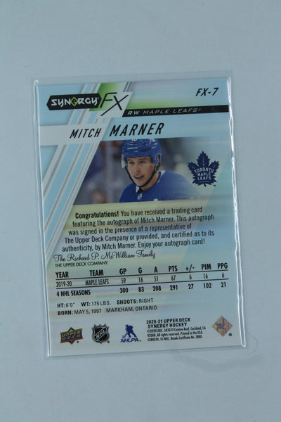 Mitch Marner 2020-21 Upper Deck Synergy - Synergy FX - Green #FX-7 Auto Tier 2 -  #23/25
