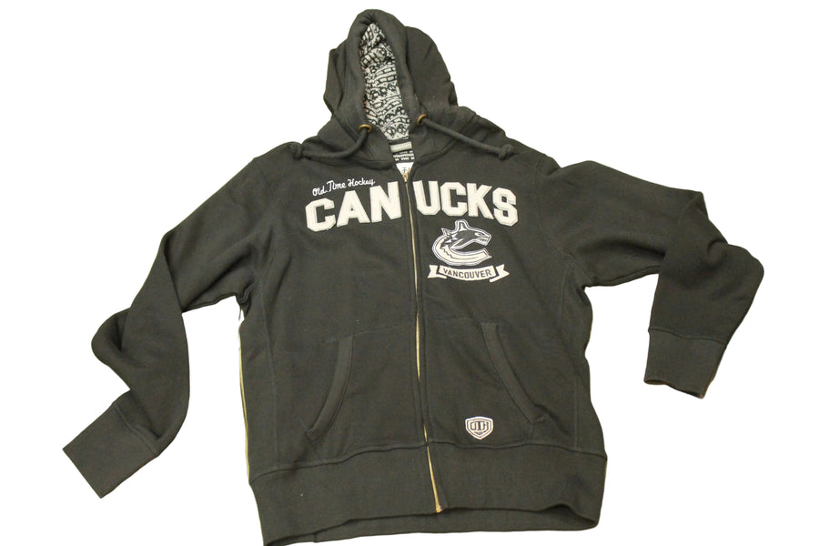 NHL Vancouver Canucks Men's Old Time Hockey Black Fury Zip-Up Hoodie