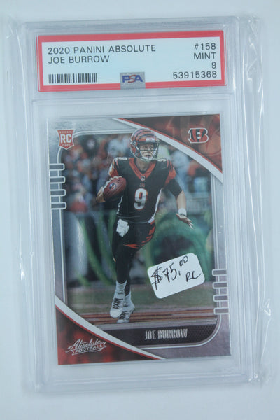 Joe Burrow 2020 Panini Absolute Rookie Card - PSA Mint 9