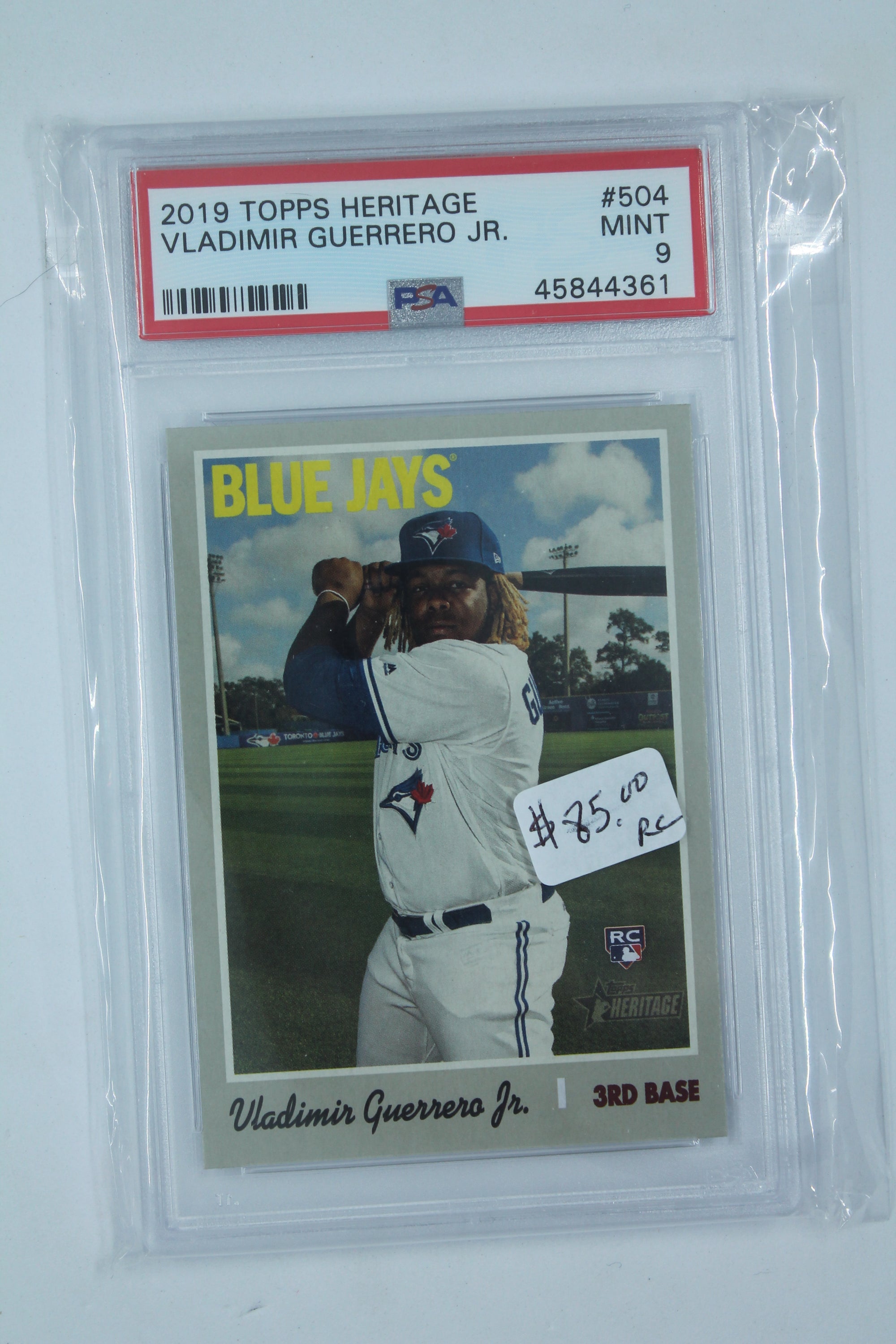 Vladimir Guerrero Jr. Rookie Card 2019 Topps Heritage - PSA Mint 9